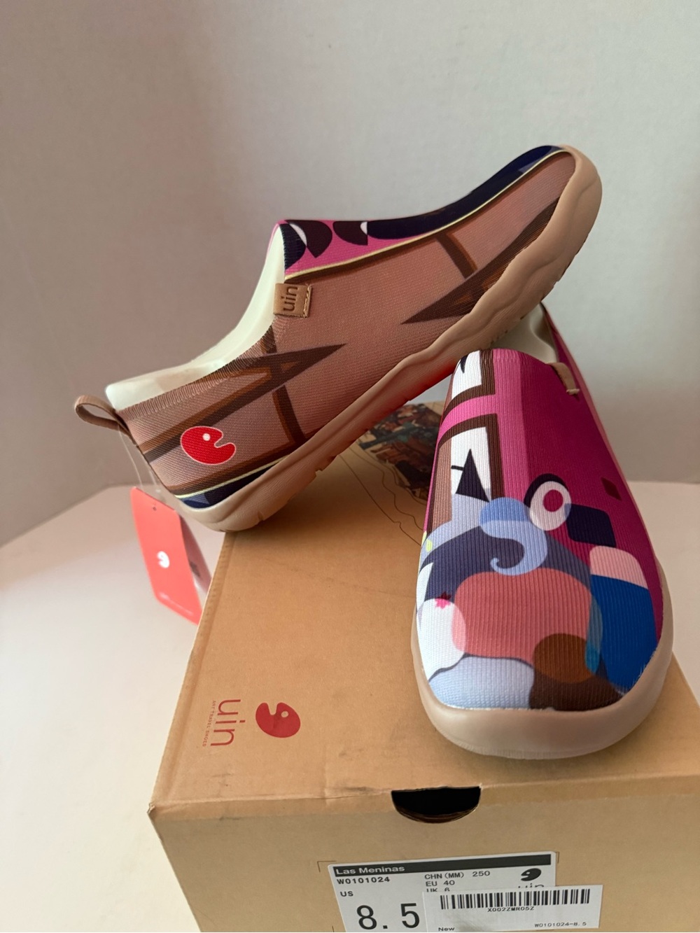 UIN Las Meninas Women's Slip-On Mules Pink, Brown, Blue, White Size 8.5 New